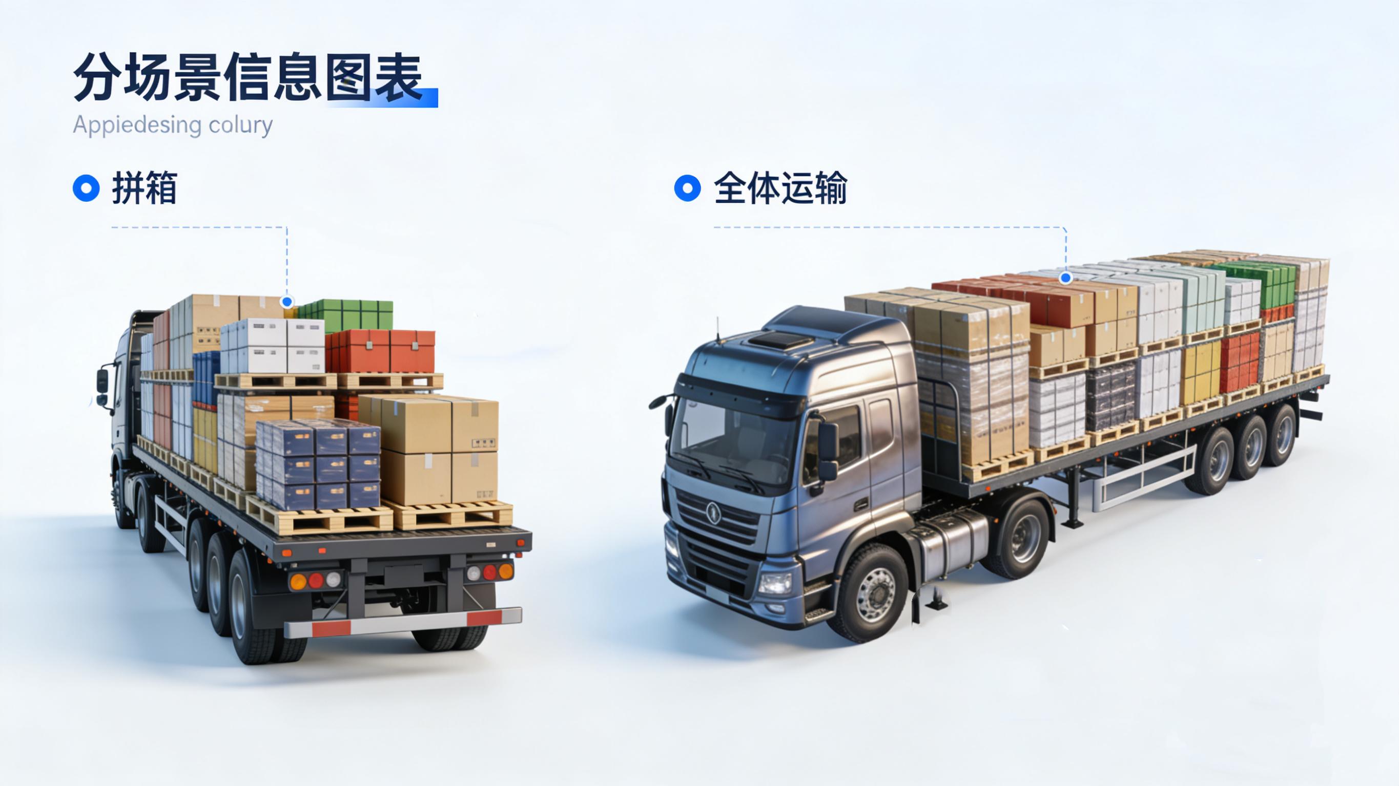 Visual comparison of LTL shipping (shared pallets) versus FTL full truckload - LTL Shipping vs FTL Shipping